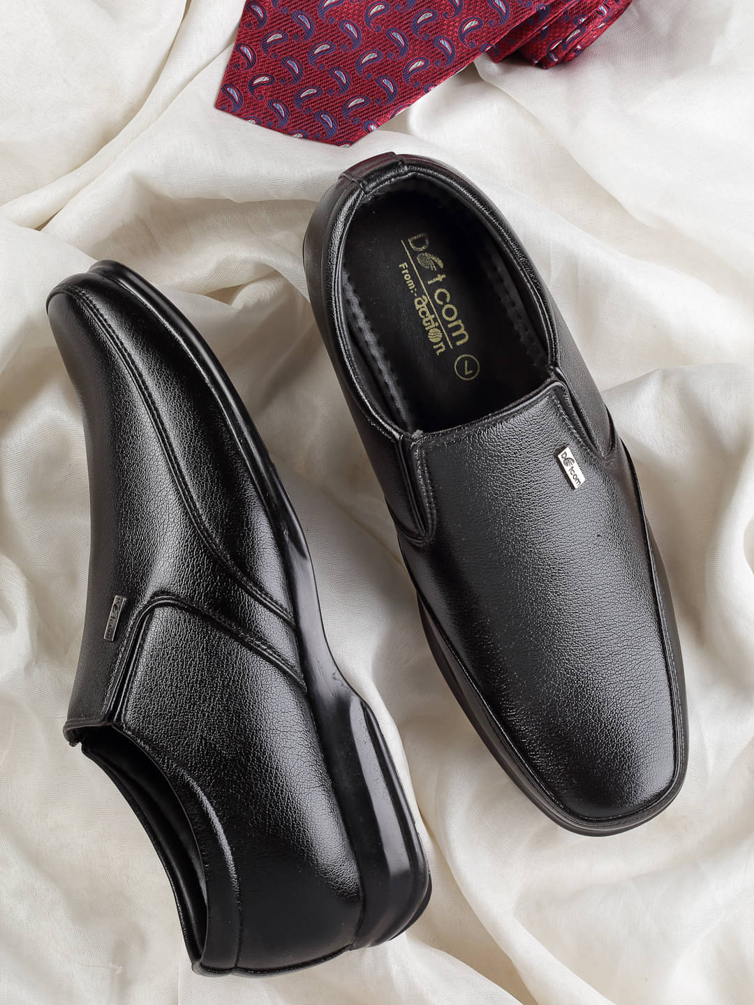     			Action Black Men's Slip On Formal Shoes