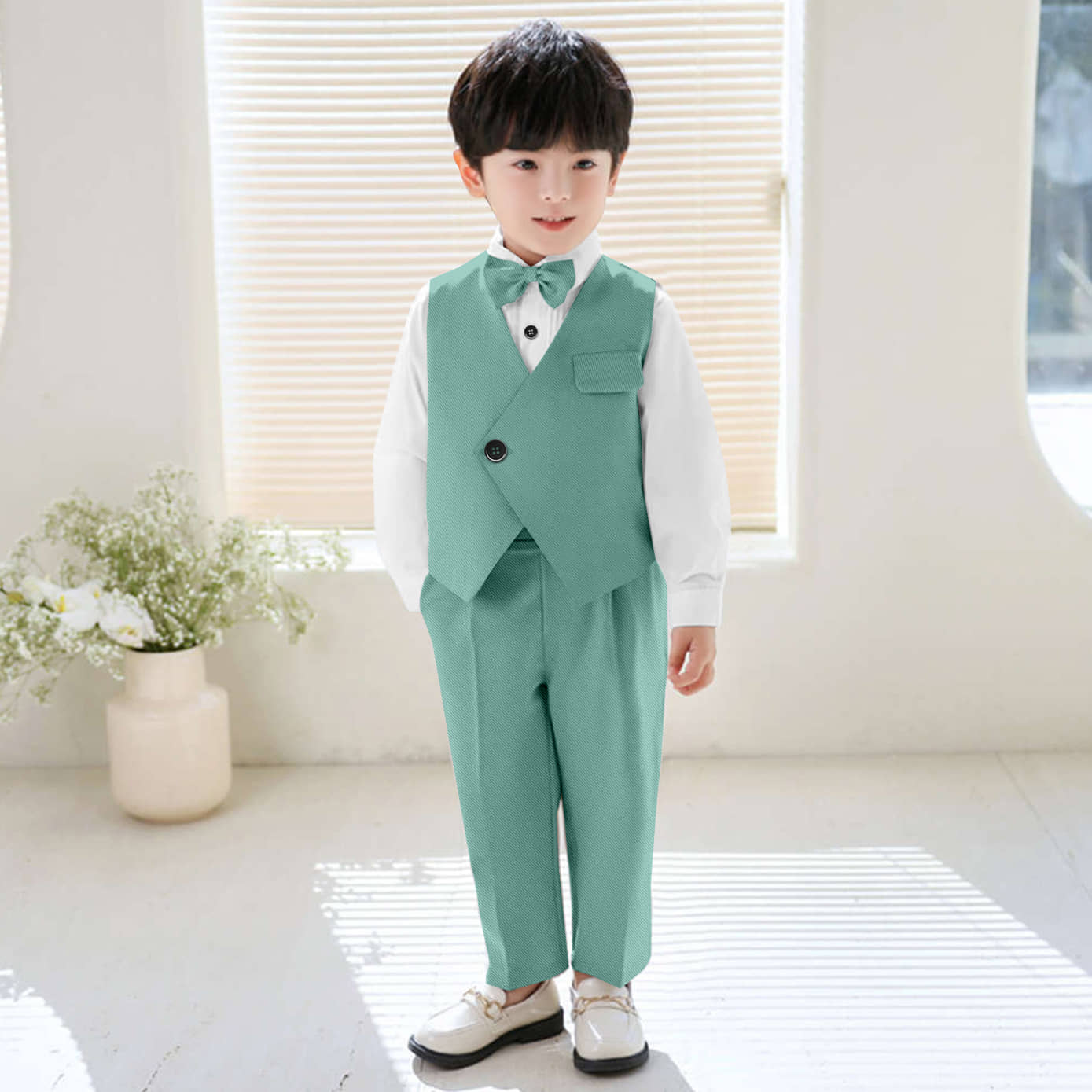 BELIEVED WORTHS Boys Cotton Blend Light Green Kurta Pant Set ( Pack of 1 ) - Kurtas & Kurta Sets | Buy online on ZillyBuy