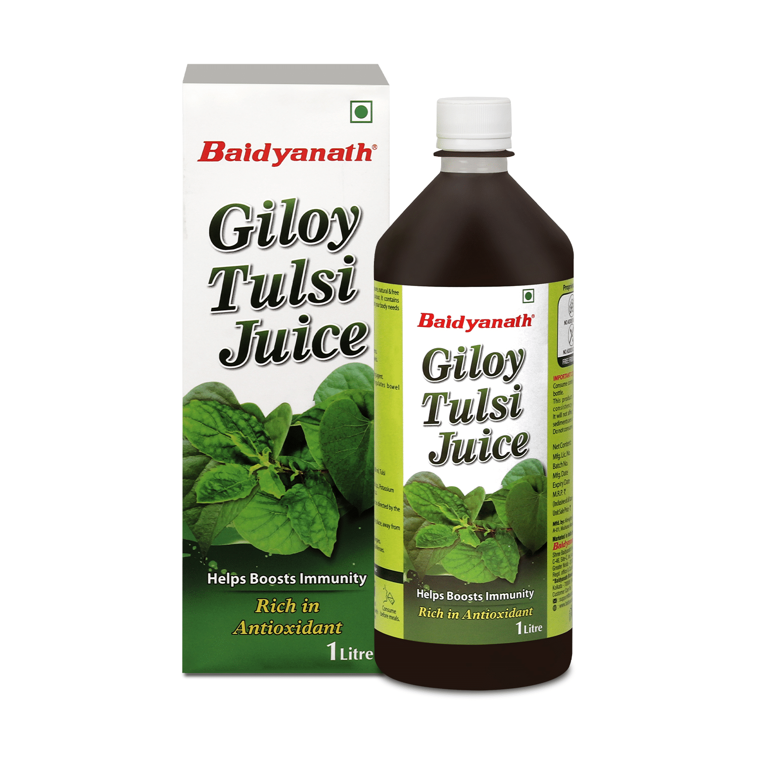     			Baidyanath Giloy Tulsi Juice For Immunity and Digestion No Added Sugar Colour or Flavour 1L (Pack of 1)