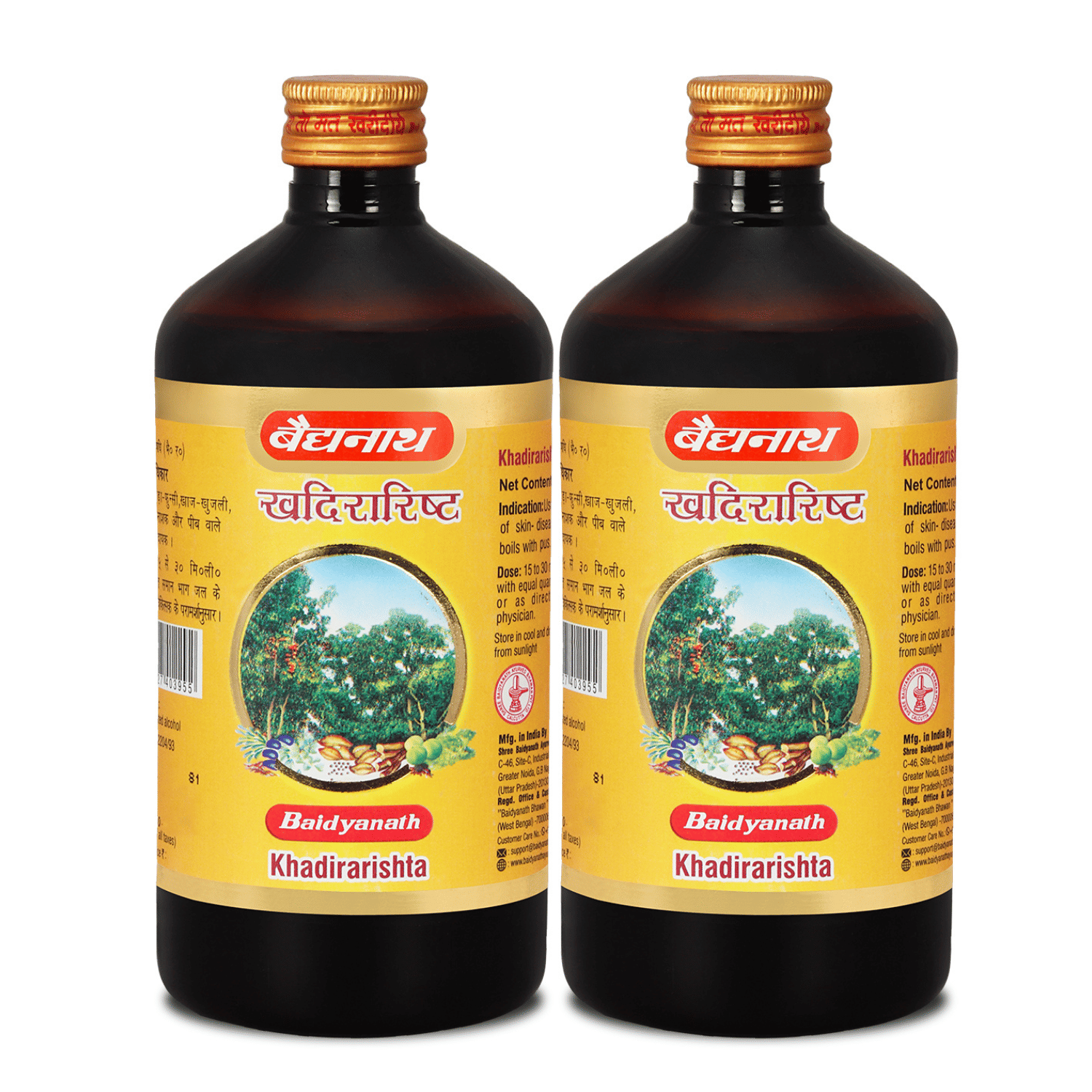 Baidyanath Khadirarishta Helps in Blood Purification, Skin & Intestinal Problems 450ml (Pack of 2) Baidyanath Khadirarishta Helps in Blood Purification, Skin & Intestinal Problems 450ml (Pack of 2)