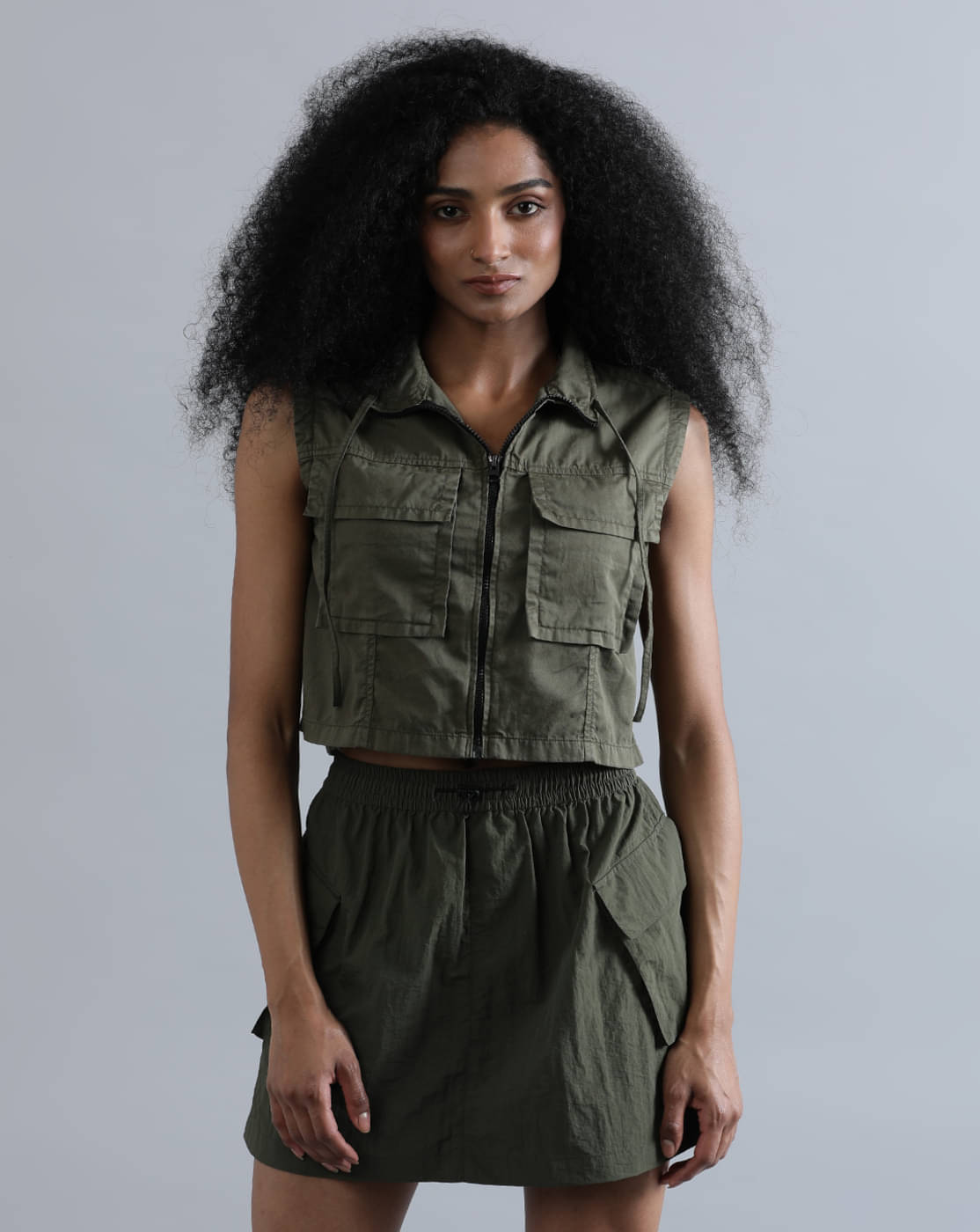     			Bene Kleed Women's Cotton Crop Top ( Olive )