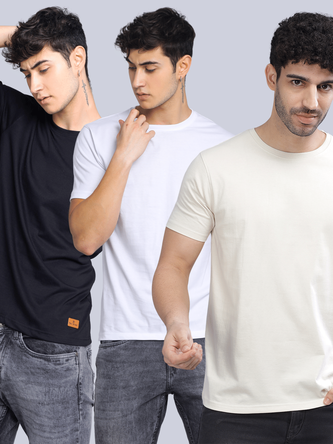 Paul Street Pack of 3 Cotton Slim Fit Men's T-Shirt ( Multicolor3 ) Paul Street Pack of 3 Cotton Slim Fit Men's T-Shirt ( Multicolor3 )