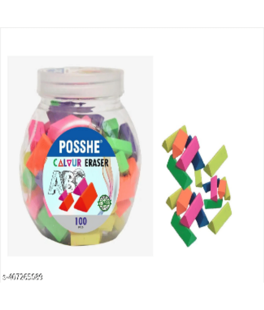 Posshe 100 Pcs Tringle Eraser For Kids - Stationery | Buy online on ZillyBuy