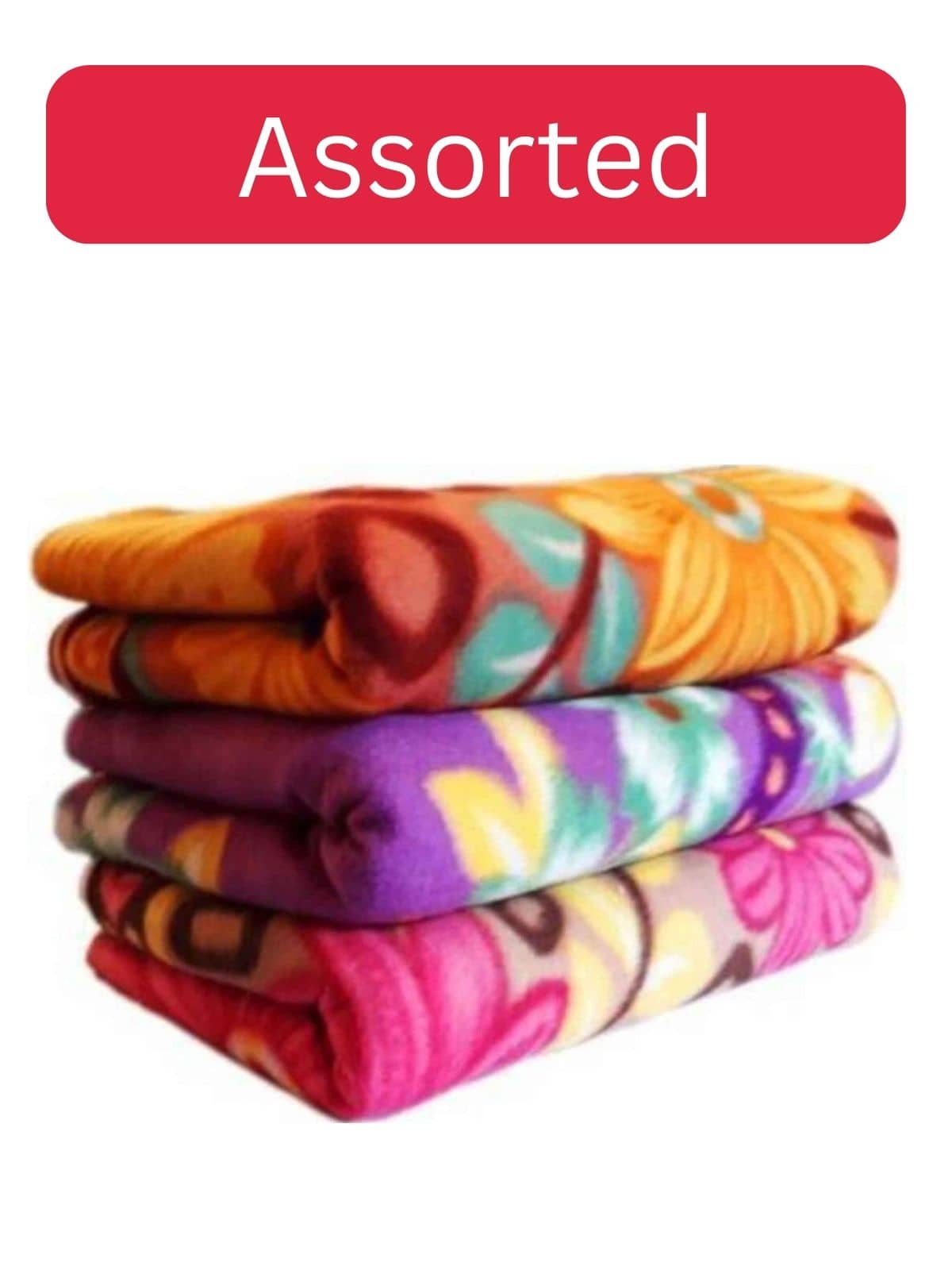Wholesale india Wool Floral Single Bed Blanket ( 220 cm x 150 cm ) - Multi ( Pack of 3 ) Assorted