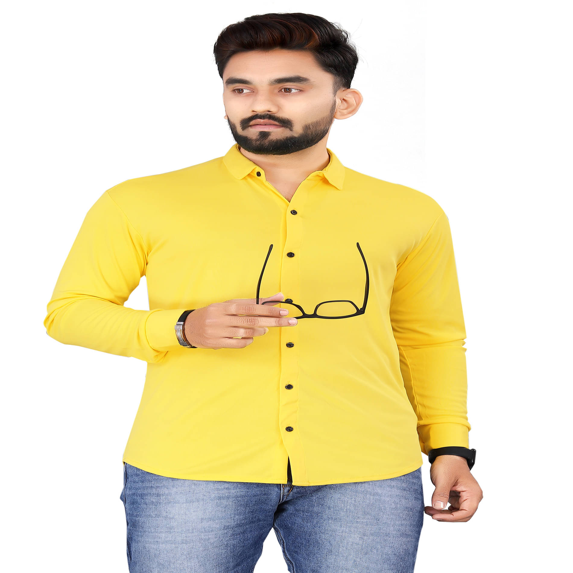 jeevaan... the perfact fashion Cotton Blend Slim Fit Solids Full Sleeves Men's Casual Shirt - Yellow ( Pack of 1 ) jeevaan... the perfact fashion Cotton Blend Slim Fit Solids Full Sleeves Men's Casual Shirt - Yellow ( Pack of 1 )