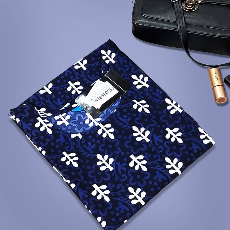     			1 Stop Fashion Pack of 1 Crepe Printed A-line Women's Kurti - ( Navy Blue )