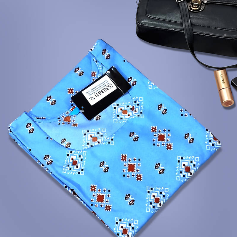 1 Stop Fashion Pack of 1 Crepe Printed A-line Women's Kurti - ( Light Blue )     			1 Stop Fashion Pack of 1 Crepe Printed A-line Women's Kurti - ( Light Blue )