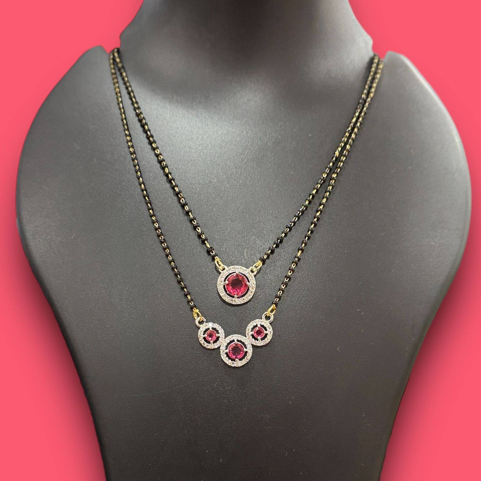 AKLINA Red Mangalsutra Set ( Pack of 2 )     			AKLINA Red Mangalsutra Set ( Pack of 2 )