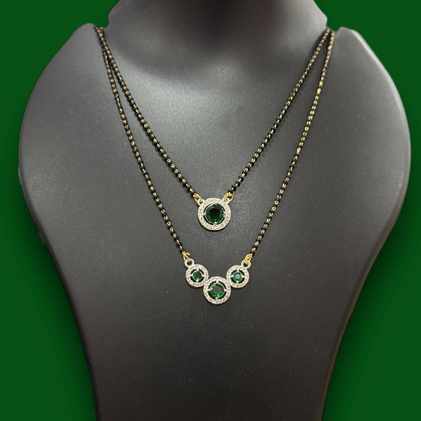 Charms Green Mangalsutra ( Pack of 2 ) Charms Green Mangalsutra ( Pack of 2 )
