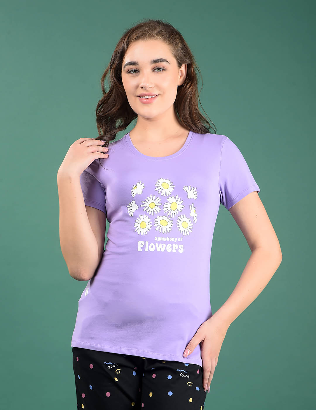     			Dollar Purple Cotton Blend Tees - Single