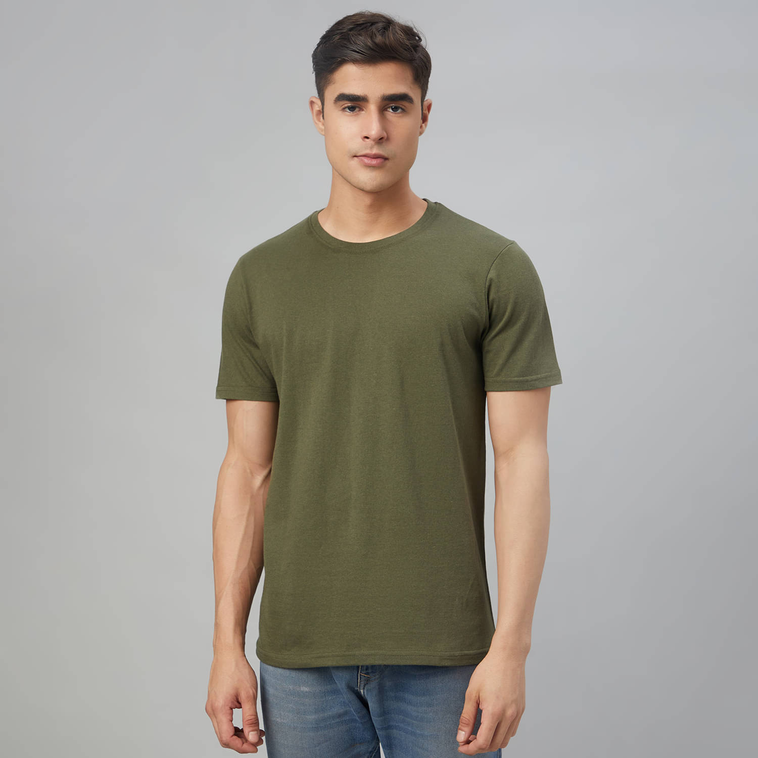    			FTX Pack of 1 100% Cotton Regular Fit Men's T-Shirt ( Olive )