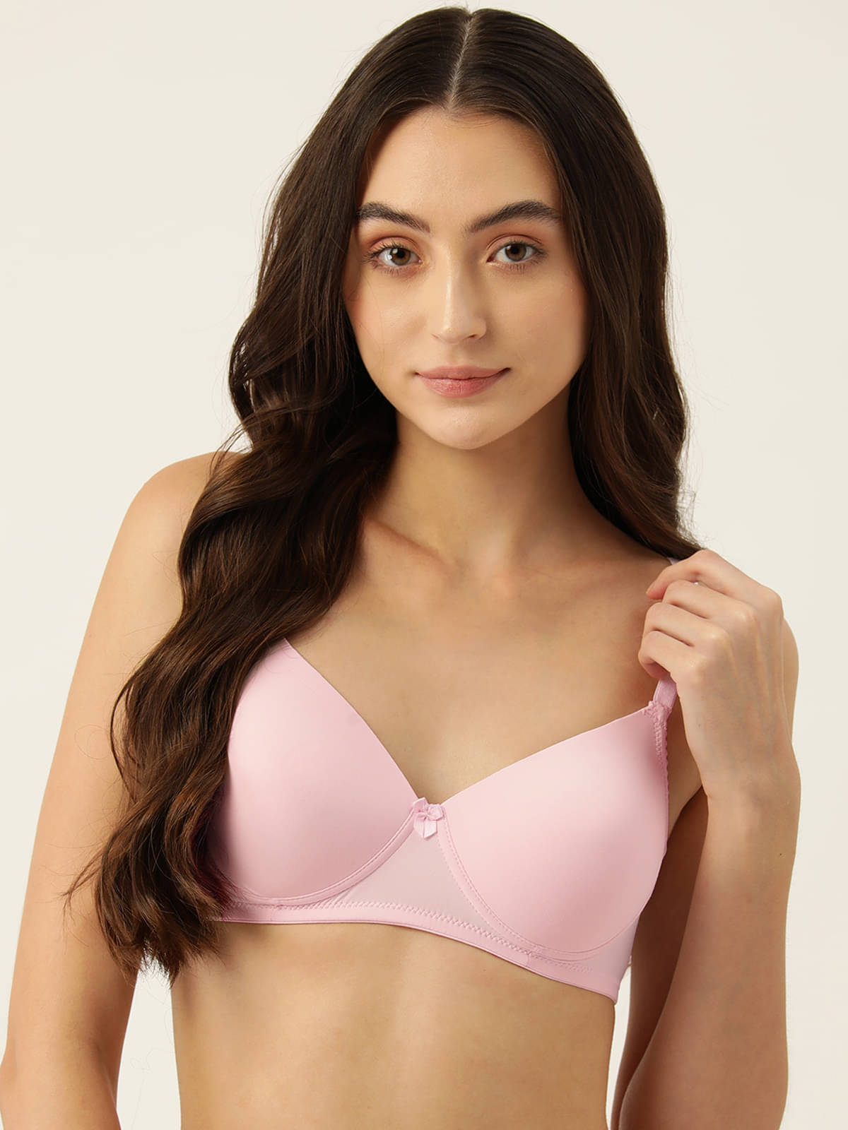     			Leading Lady Pack of 1 Nylon Lightly Padded T-Shirt Bra For Women ( Pink )
