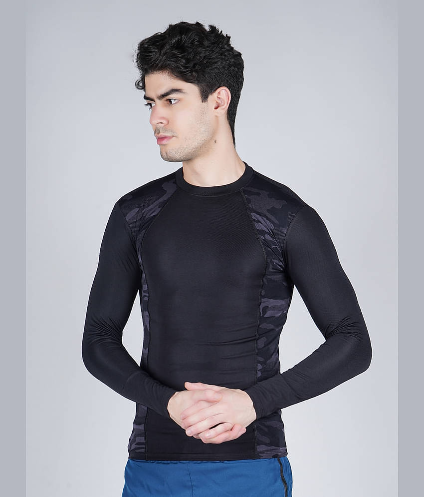 NEVER LOSE Black Polyester Regular Fit Men's Compression T-Shirt ( Pack of 1 )