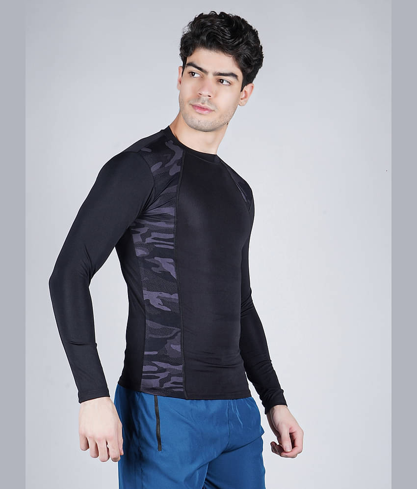 NEVER LOSE Black Polyester Regular Fit Men's Compression T-Shirt ( Pack of 1 )