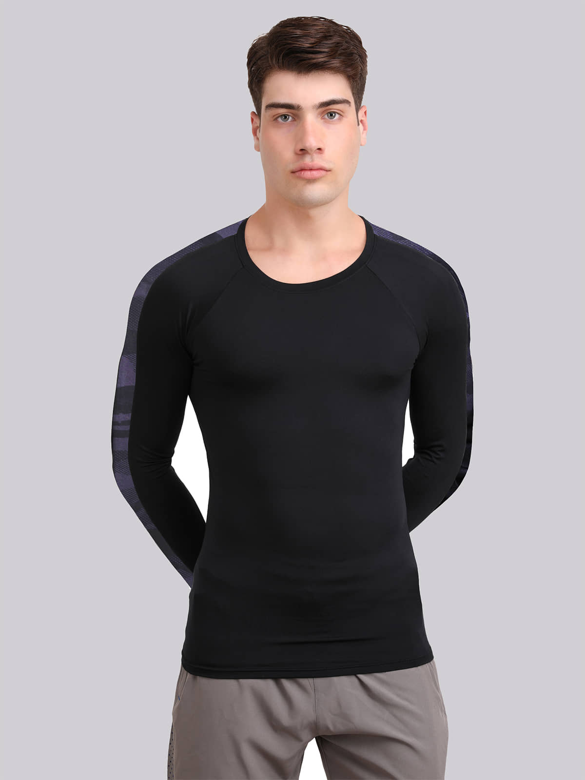 NEVER LOSE Navy Polyester Regular Fit Men's Compression T-Shirt ( Pack of 1 )