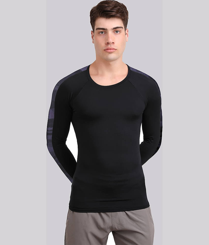 NEVER LOSE Navy Polyester Regular Fit Men's Compression T-Shirt ( Pack of 1 )