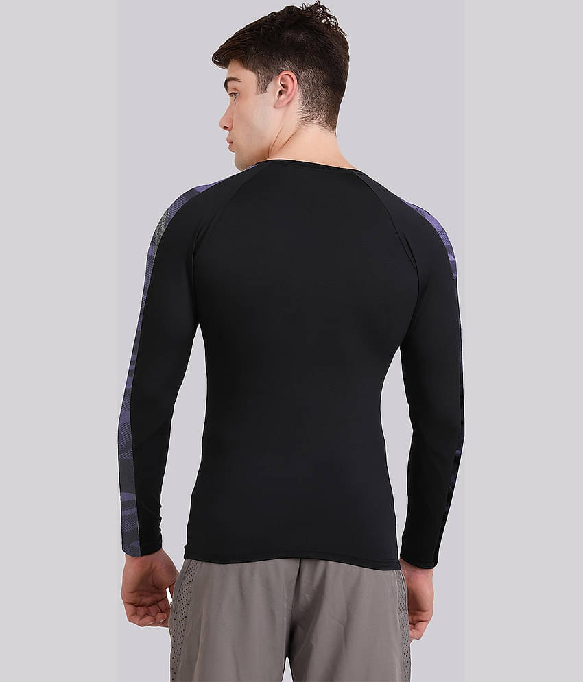 NEVER LOSE Navy Polyester Regular Fit Men's Compression T-Shirt ( Pack of 1 )
