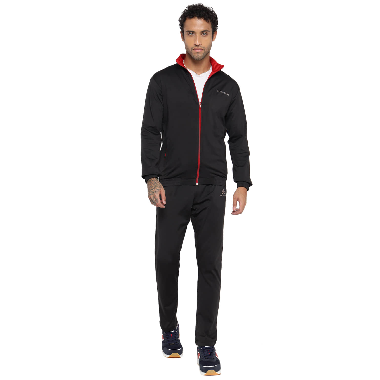 OFF LIMITS Black Polyester Regular Fit Solid Men's Sports Tracksuit ( Pack of 1 )