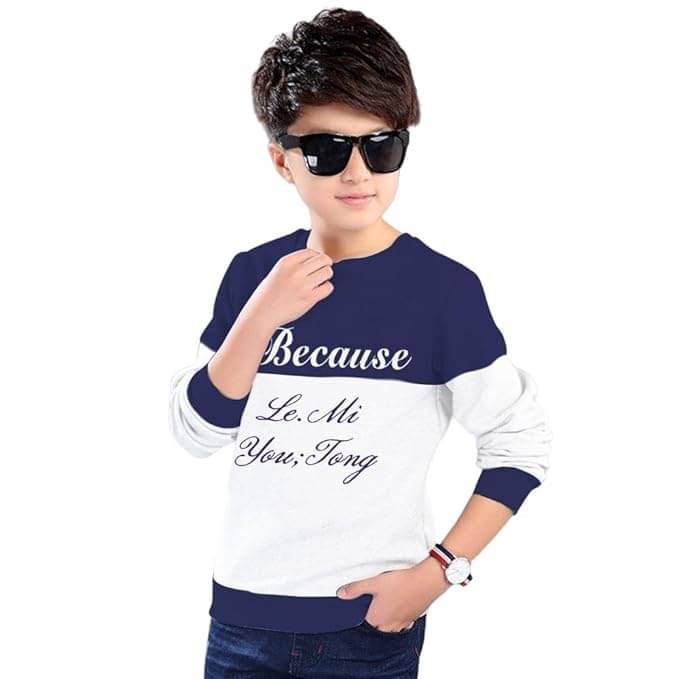     			TICOSS Pack of 2 Boys Cotton Blend T-Shirt ( Navy )