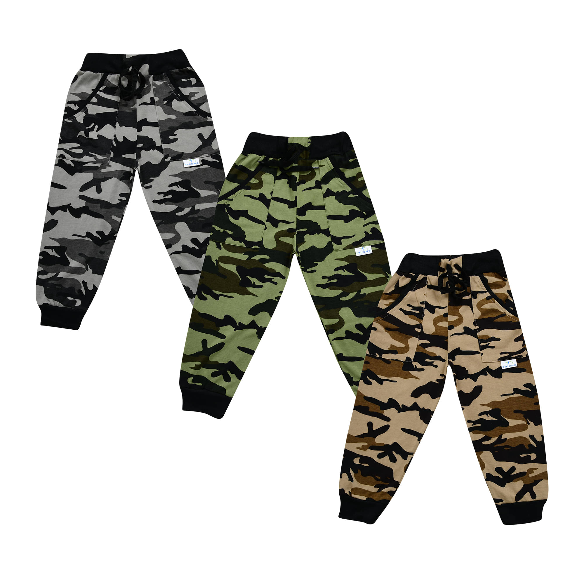     			TICOSS Pack of 3 Boys Cotton Blend Trackpant ( Multicolor 3 )