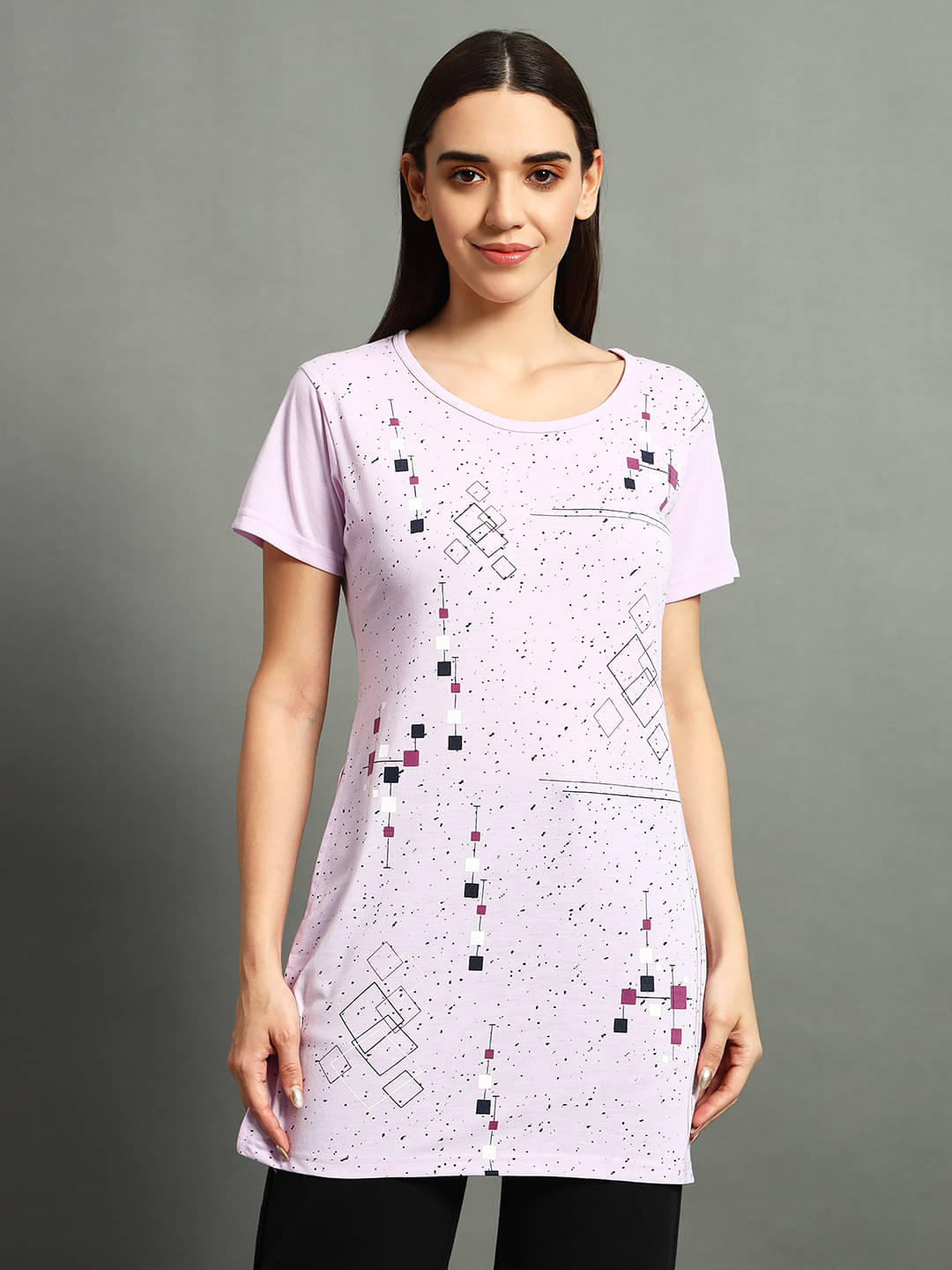 VERO AMORE Women's Cotton Blend Regular Top ( Purple )     			VERO AMORE Women's Cotton Blend Regular Top ( Purple )