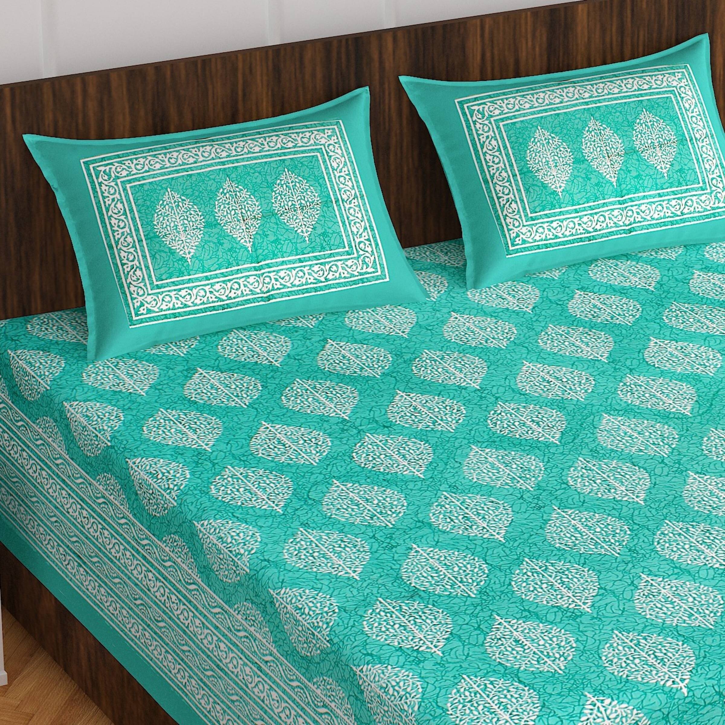 ABHACLOTHO Cotton 1 Double Bedsheet with 2 Pillow Covers ( Green ) ABHACLOTHO Cotton 1 Double Bedsheet with 2 Pillow Covers ( Green )
