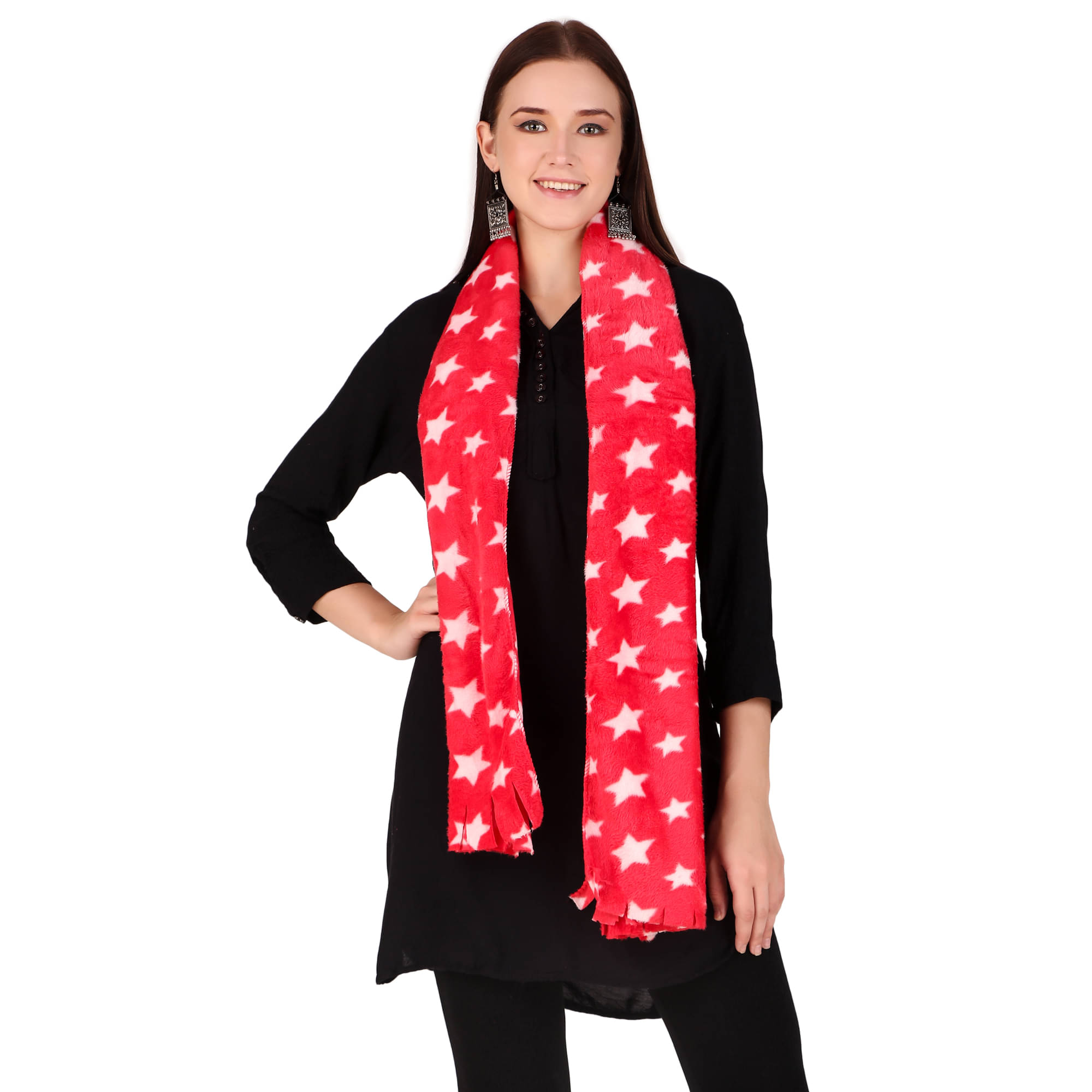 Bravezi Red Polyester Women's Stole ( Pack of 1 ) Bravezi Red Polyester Women's Stole ( Pack of 1 )