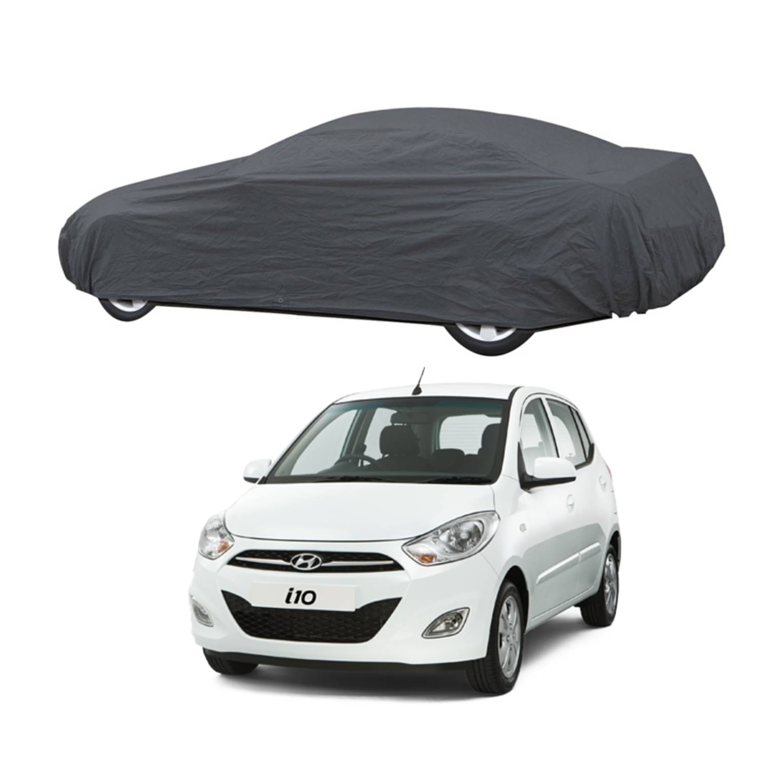     			CARNEST Car Body Cover for Hyundai i10 [2010-2015] Without Mirror Pocket ( Pack of 1 ) , Grey