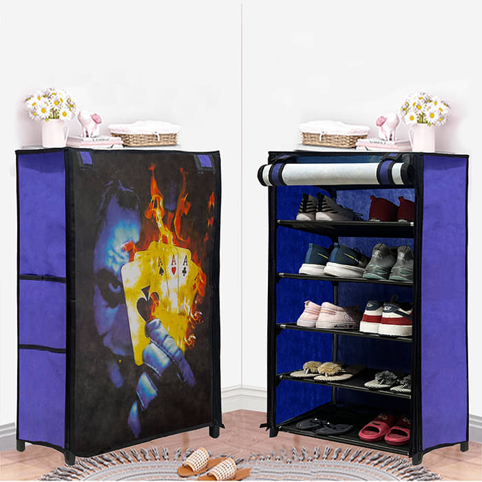 PHILOSHOP 5 Layer Metal Shoe Rack Stand with Print Cover Shoe Organiser for Home & Office (Pink) PHILOSHOP 5 Layer Metal Shoe Rack Stand with Print Cover Shoe Organiser for Home & Office (Pink)