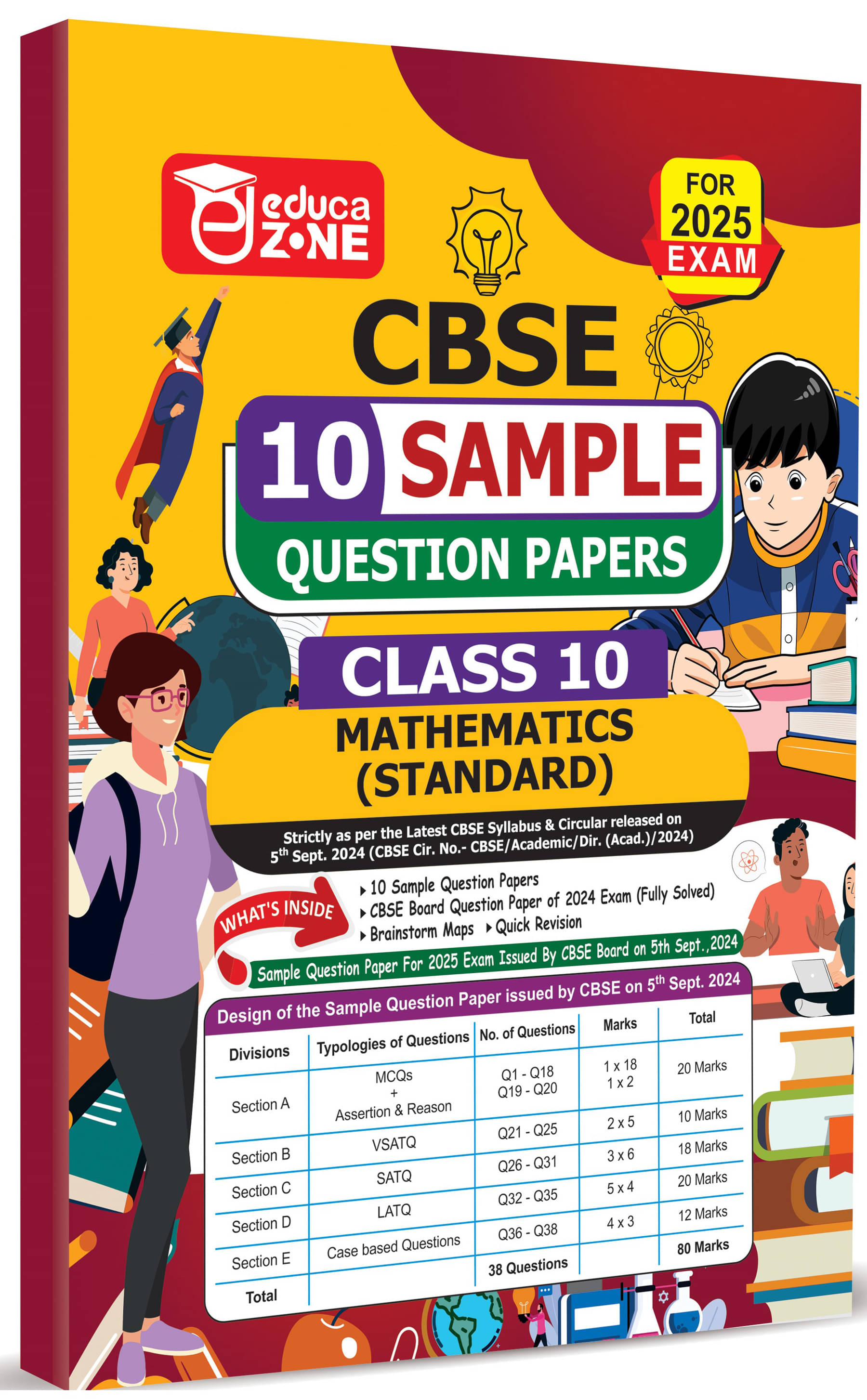 Educazone CBSE 10 Sample Question Papers Class 10 Mathematics (Standard) Book (For Board Exam 2025) Educazone CBSE 10 Sample Question Papers Class 10 Mathematics (Standard) Book (For Board Exam 2025)