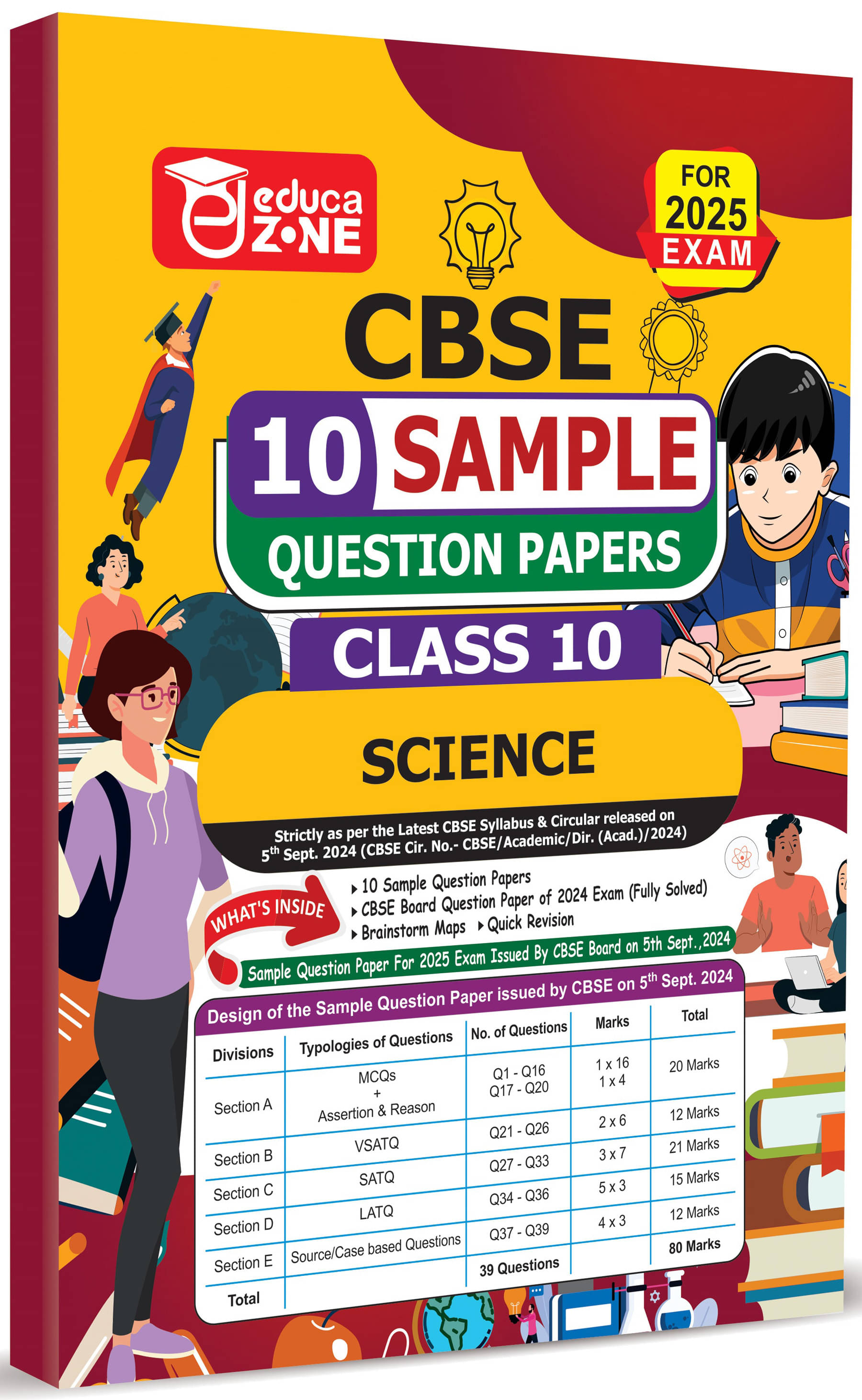 Educazone CBSE 10 Sample Question Papers Class 10 Science Book (For Board Exam 2025) Educazone CBSE 10 Sample Question Papers Class 10 Science Book (For Board Exam 2025)