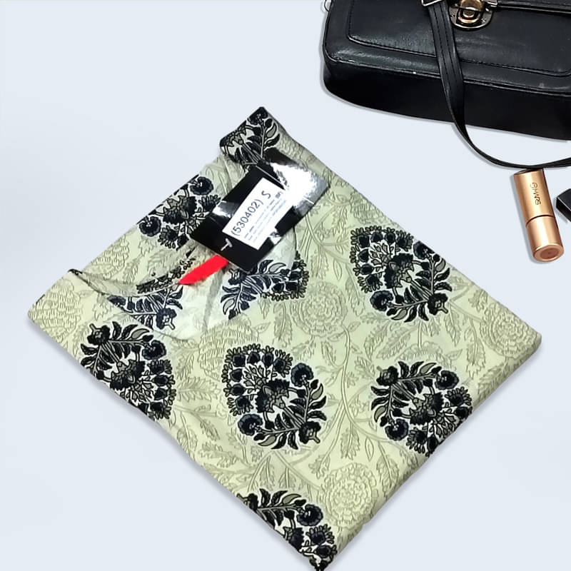     			Ethnic Basket Pack of 1 Crepe Printed A-line Women's Kurti - ( Green & Blue )