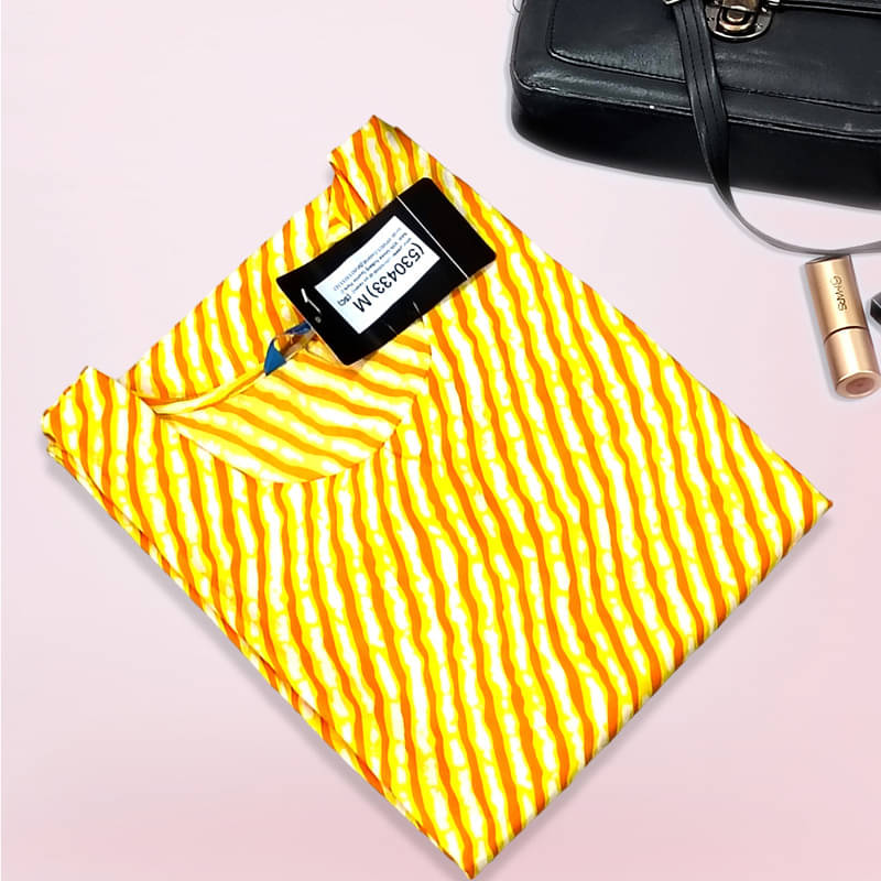 Ethnic Basket Pack of 1 Crepe Printed A-line Women's Kurti - ( Yellow ) Ethnic Basket Pack of 1 Crepe Printed A-line Women's Kurti - ( Yellow )