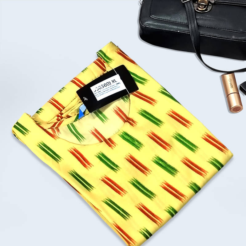 Ethnic Basket Pack of 1 Crepe Printed A-line Women's Kurti - ( Yellow ) Ethnic Basket Pack of 1 Crepe Printed A-line Women's Kurti - ( Yellow )