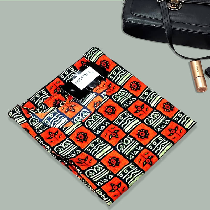 Ethnic Basket Pack of 1 Crepe Printed A-line Women's Kurti - ( Fluorescent Orange ) Ethnic Basket Pack of 1 Crepe Printed A-line Women's Kurti - ( Fluorescent Orange )