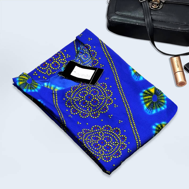     			Ethnic Basket Pack of 1 Crepe Printed A-line Women's Kurti - ( Blue )