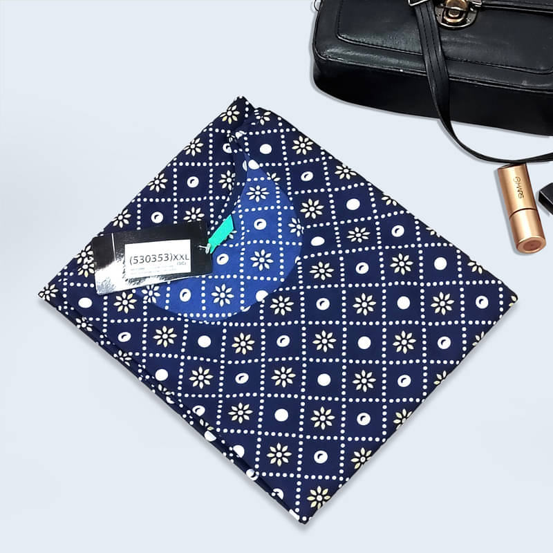 Ethnic Basket Pack of 1 Crepe Printed A-line Women's Kurti - ( Navy Blue ) Ethnic Basket Pack of 1 Crepe Printed A-line Women's Kurti - ( Navy Blue )