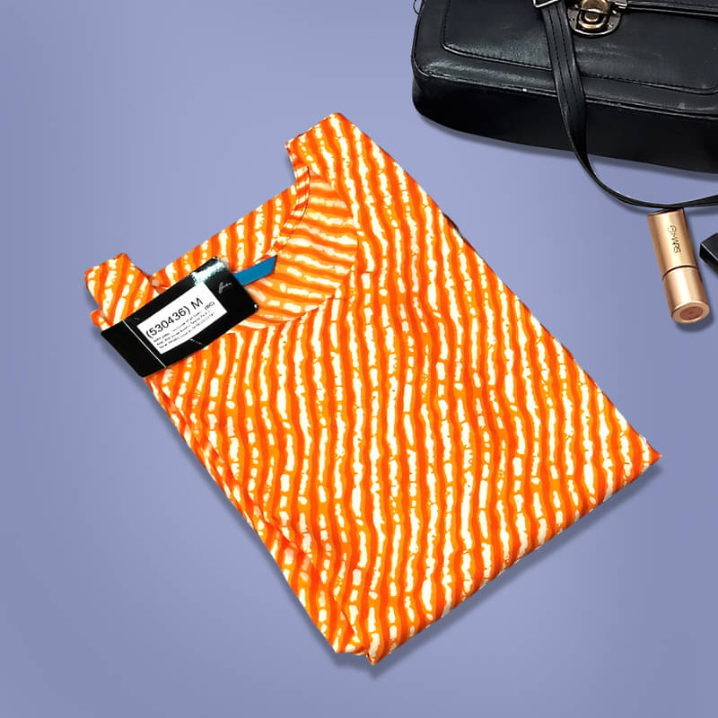    			Ethnic Basket Pack of 1 Crepe Printed A-line Women's Kurti - ( Orange )