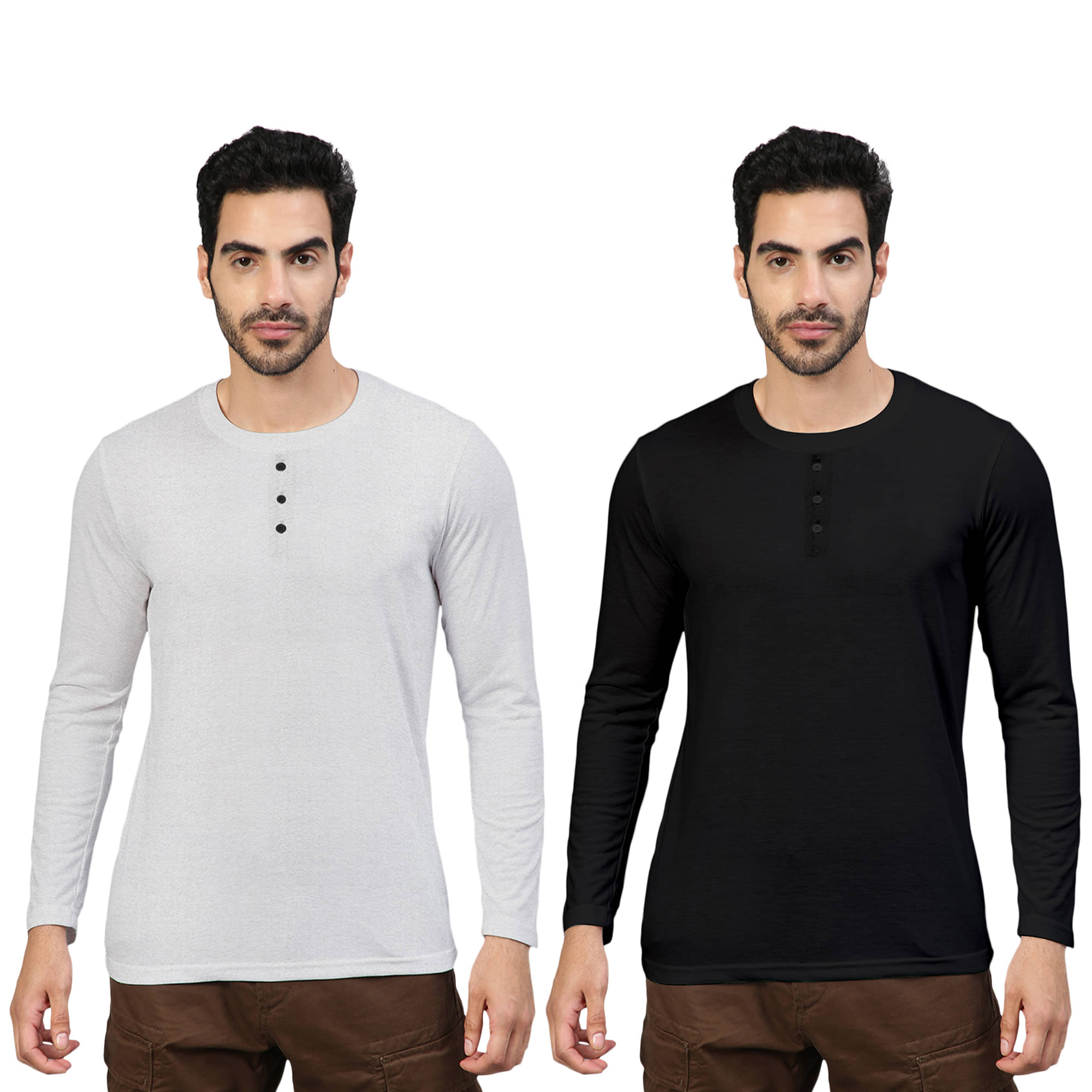     			FTX Pack of 2 Cotton Blend Regular Fit Men's T-Shirt ( Black )