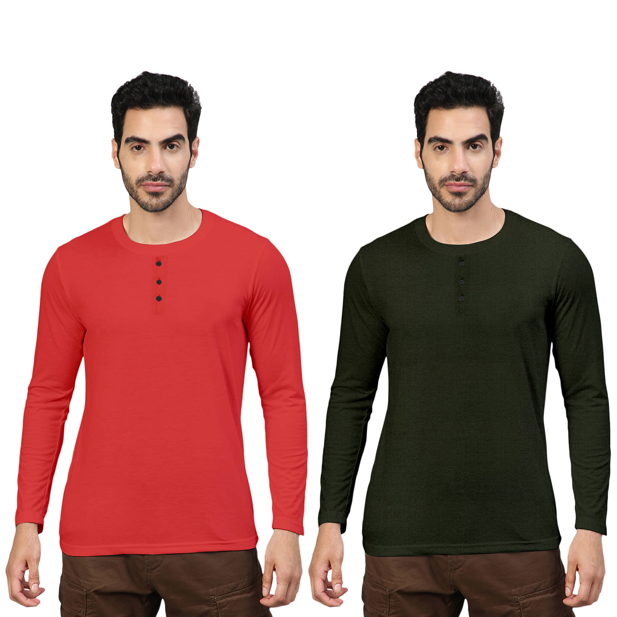 FTX Pack of 2 Cotton Blend Regular Fit Men's T-Shirt ( Melange Red ) FTX Pack of 2 Cotton Blend Regular Fit Men's T-Shirt ( Melange Red )