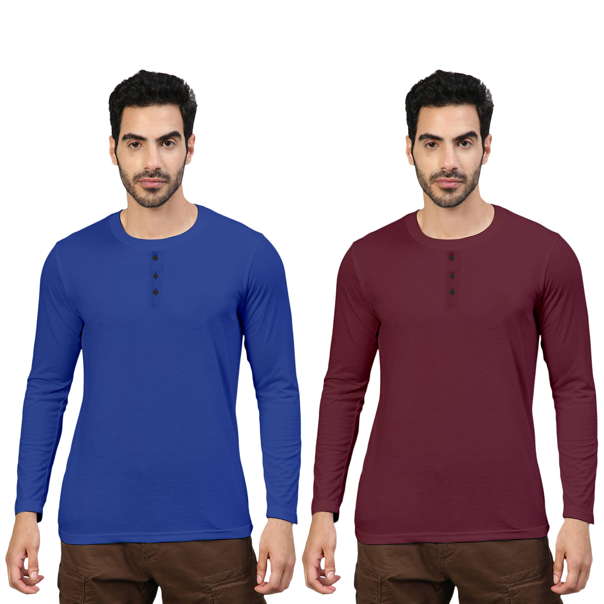 FTX Pack of 2 Cotton Blend Regular Fit Men's T-Shirt ( Maroon ) FTX Pack of 2 Cotton Blend Regular Fit Men's T-Shirt ( Maroon )