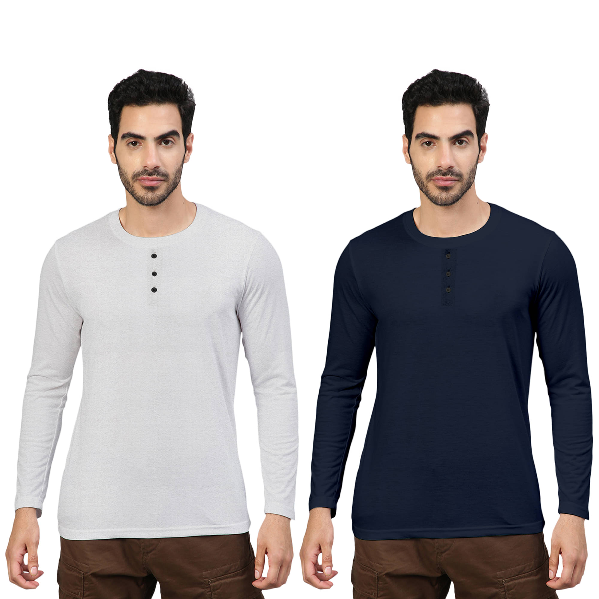     			FTX Pack of 2 Cotton Blend Regular Fit Men's T-Shirt ( Navy Blue )