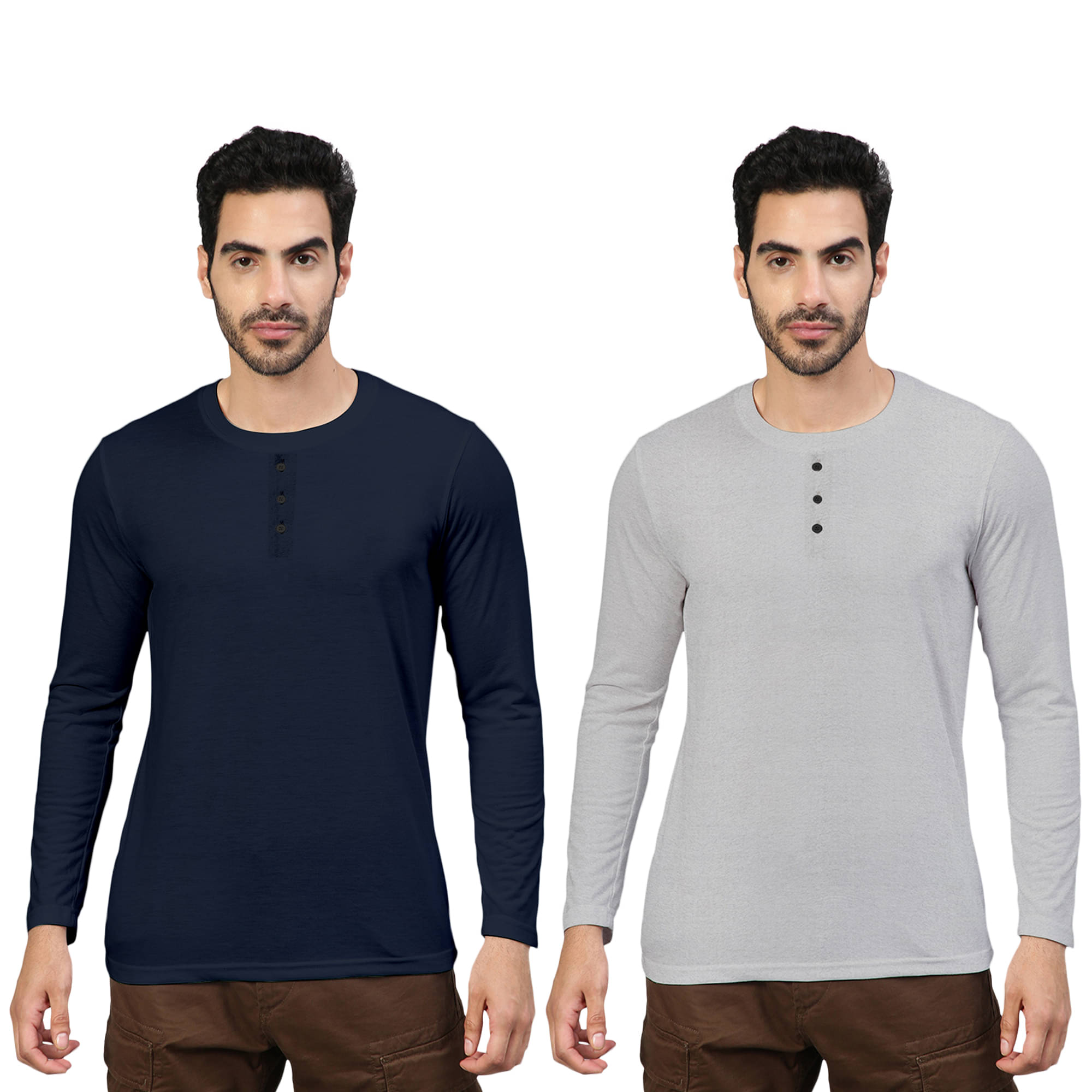     			FTX Pack of 2 Cotton Blend Regular Fit Men's T-Shirt ( Grey )