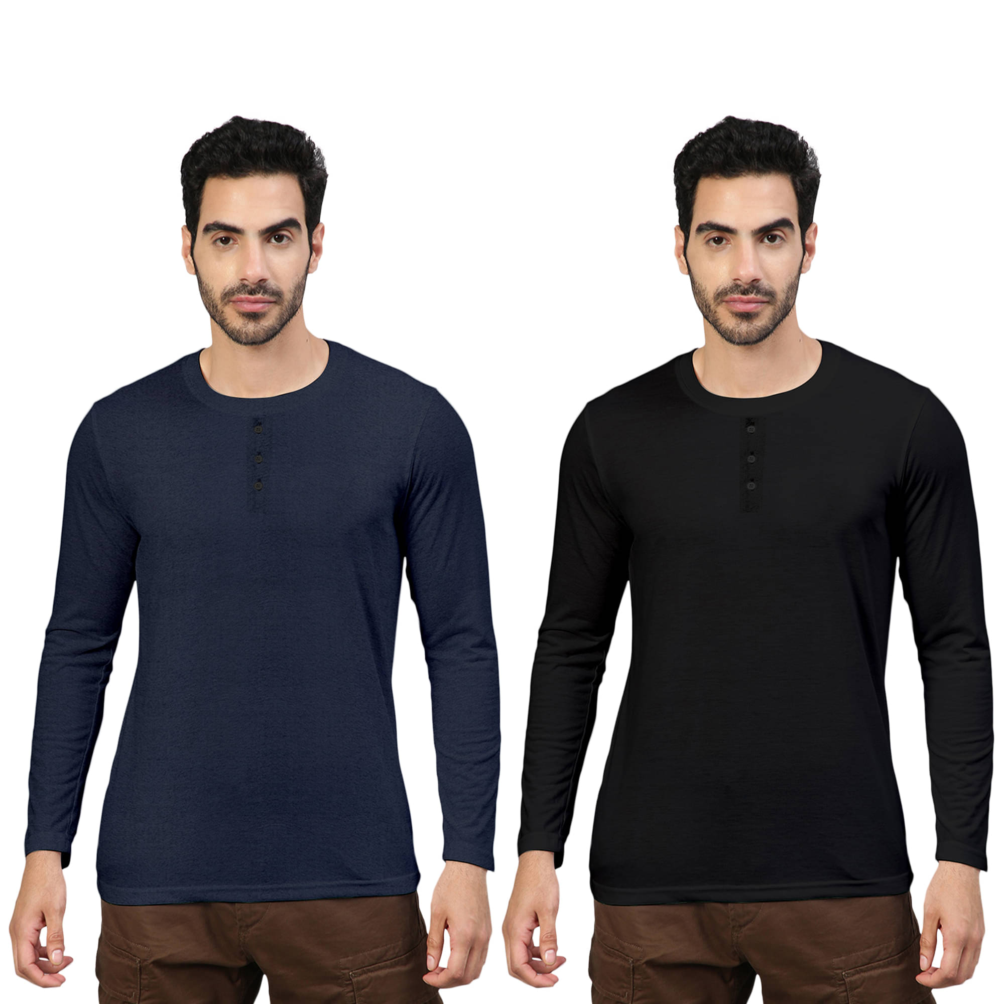     			FTX Pack of 2 Cotton Blend Regular Fit Men's T-Shirt ( Black )