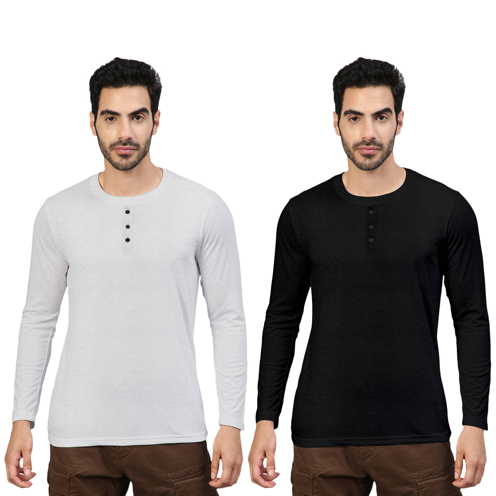 FTX Pack of 2 Cotton Blend Regular Fit Men's T-Shirt ( Charcoal ) FTX Pack of 2 Cotton Blend Regular Fit Men's T-Shirt ( Charcoal )