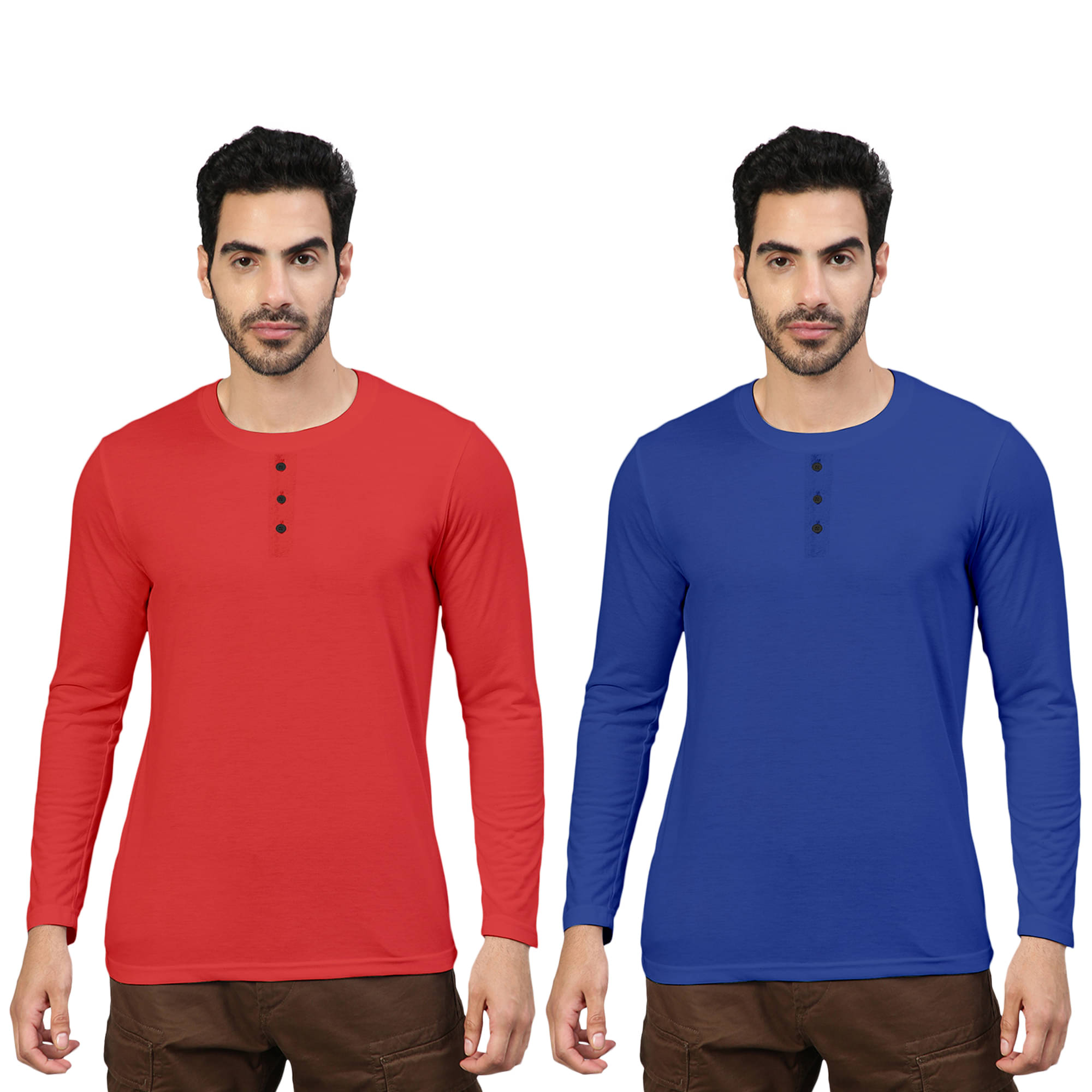     			FTX Pack of 2 Cotton Blend Regular Fit Men's T-Shirt ( Melange Blue )