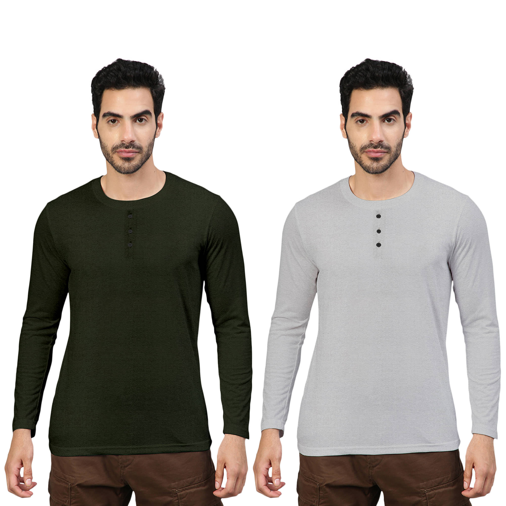     			FTX Pack of 2 Cotton Blend Regular Fit Men's T-Shirt ( Grey )