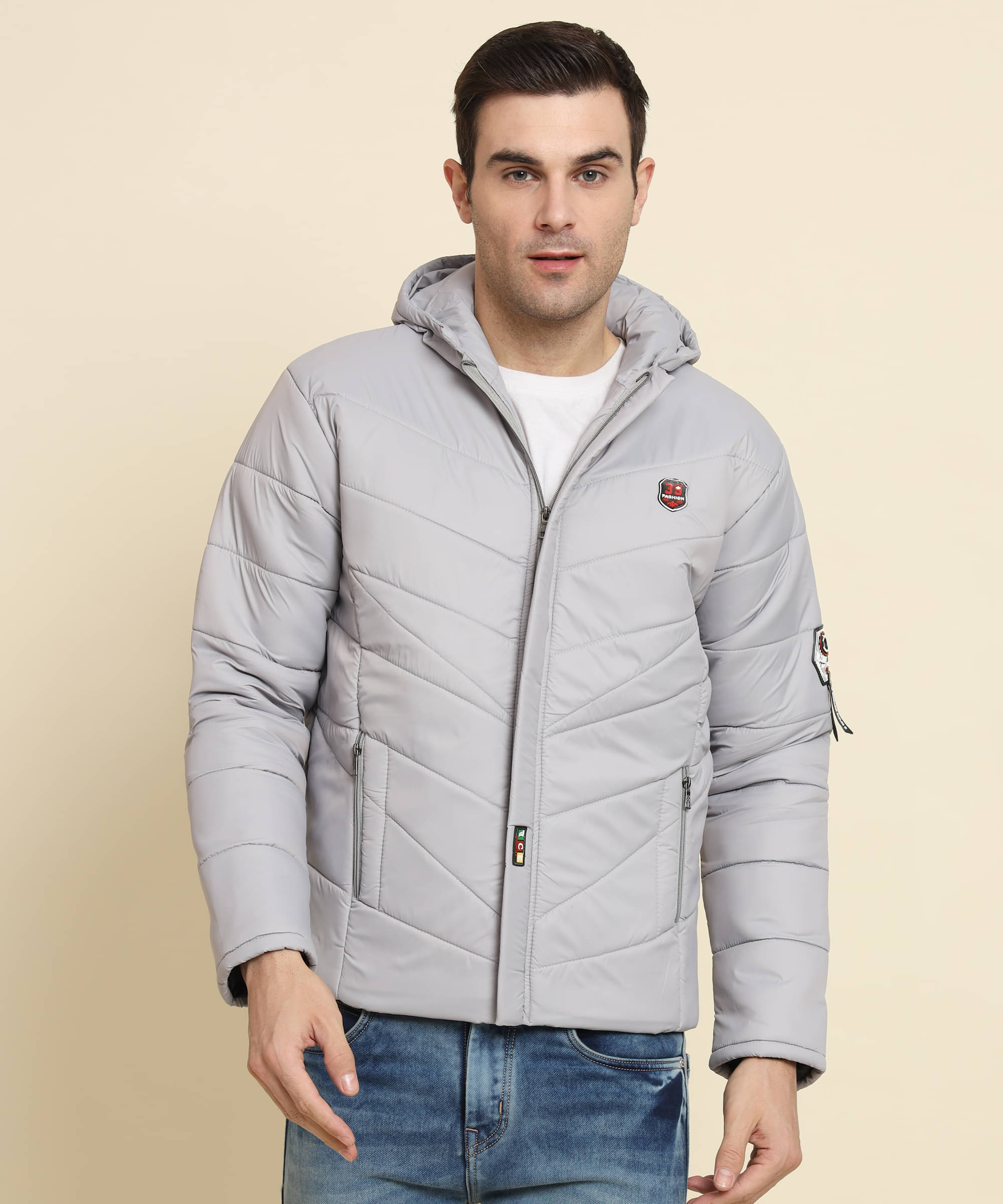     			HEMLOCK Nylon Men's Quilted & Bomber Jacket - Grey ( Pack of 1 )