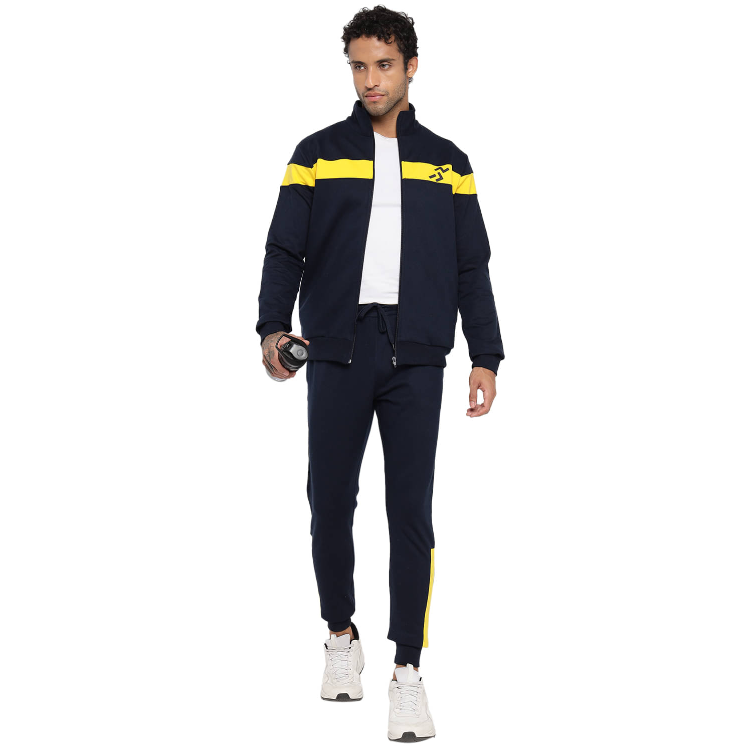 OFF LIMITS Navy Fleece Regular Fit Striped Men's Sports Tracksuit ( Pack of 1 ) OFF LIMITS Navy Fleece Regular Fit Striped Men's Sports Tracksuit ( Pack of 1 )