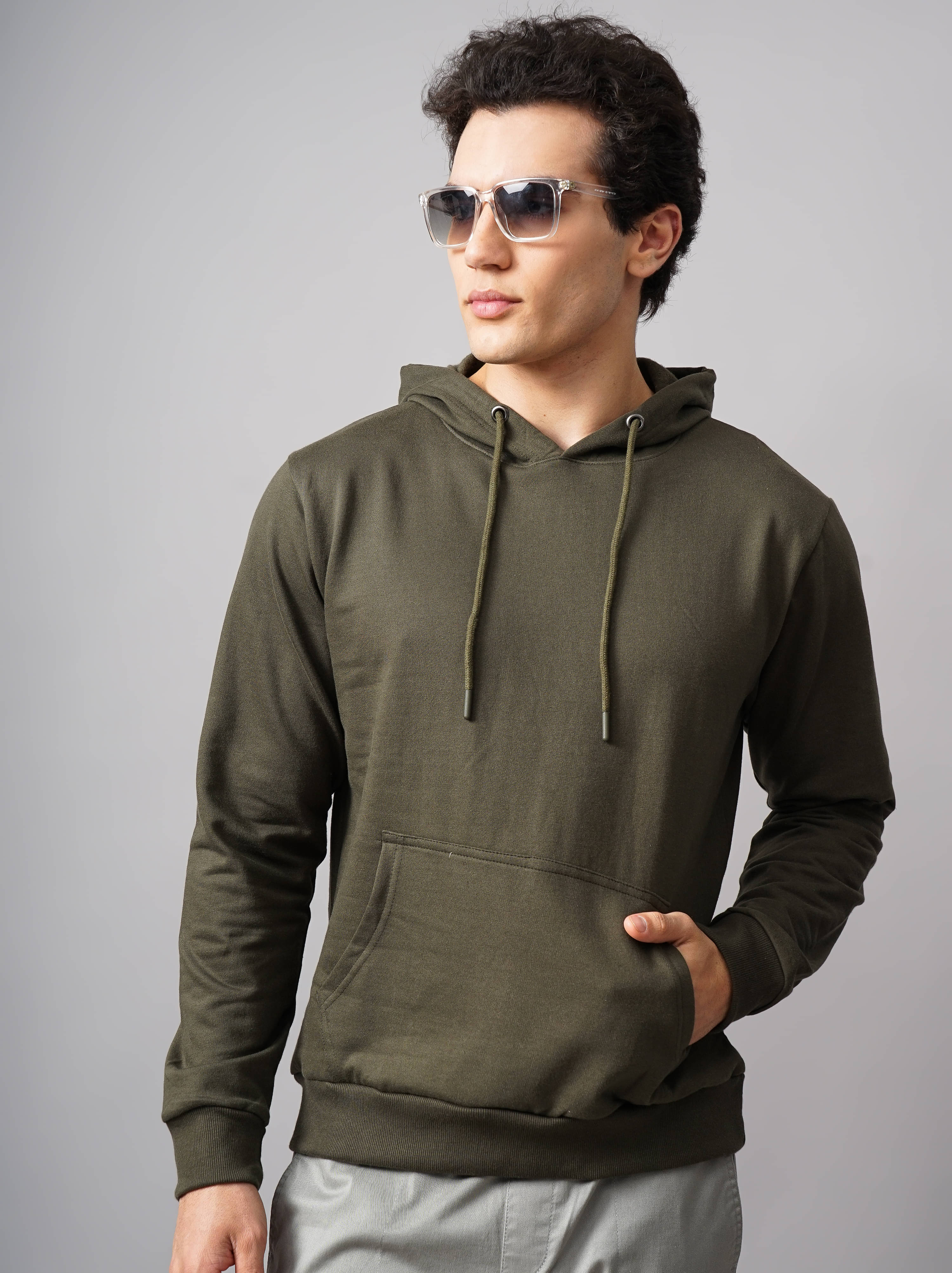 Paul Street Cotton Hooded Men's Sweatshirt - Olive ( Pack of 1 ) Paul Street Cotton Hooded Men's Sweatshirt - Olive ( Pack of 1 )